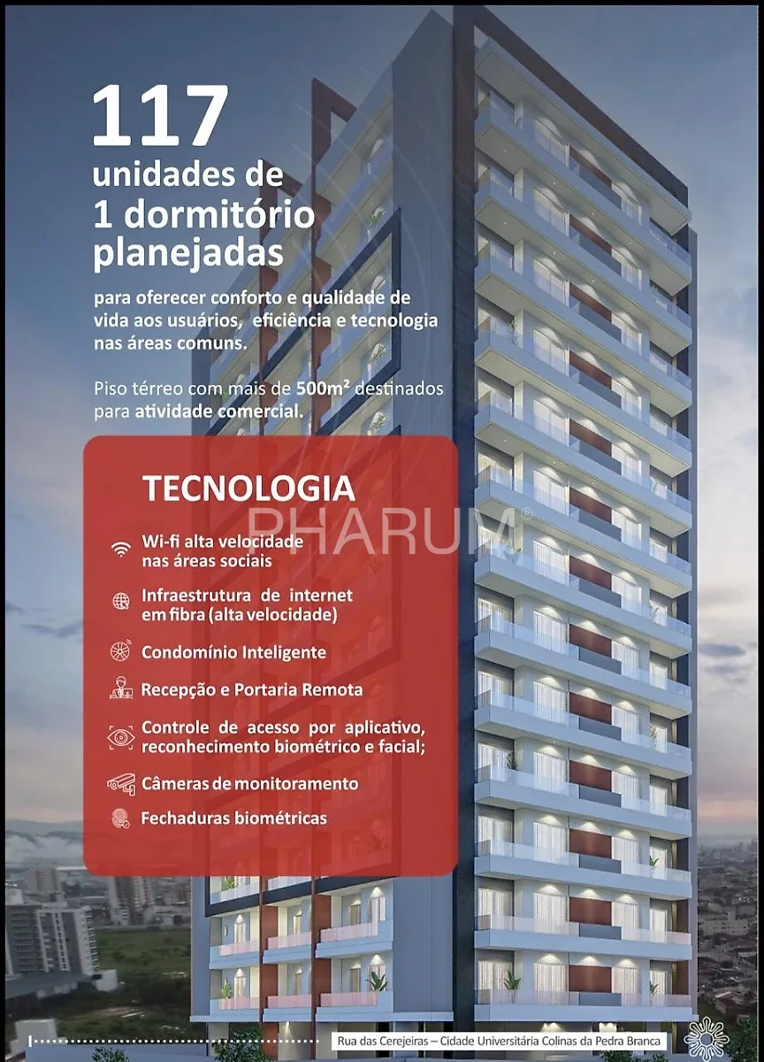 Apartamento de 1 dormitório Pedra Branca